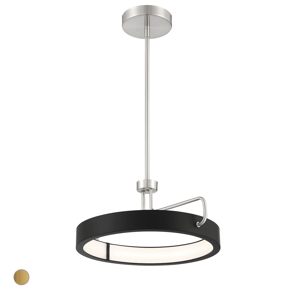 Contemporary Pemberton LED Adjustable Pendant Satin Nickel and Black