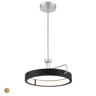 Contemporary Pemberton LED Adjustable Pendant Satin Nickel and Black