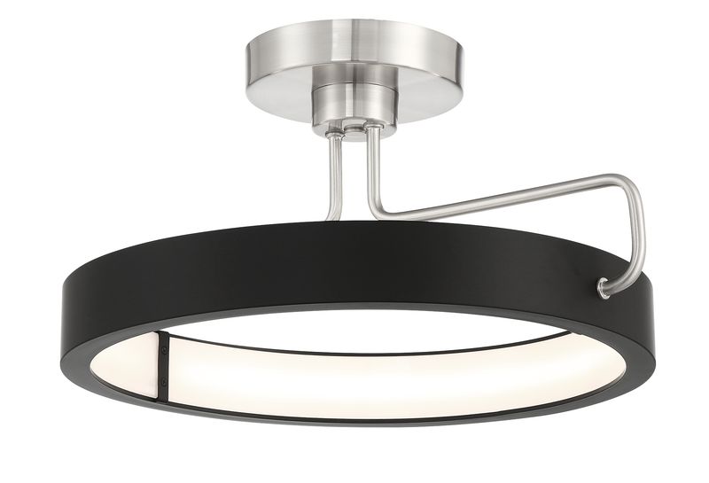 Contemporary Pemberton LED Adjustable Pendant Satin Nickel and Black
