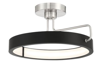 Contemporary Pemberton LED Adjustable Pendant Satin Nickel and Black