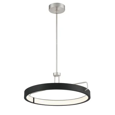 Contemporary Pemberton LED Pendant Satin Nickel and Black Contemporary Pemberton LED Pendant Satin Nickel and Black