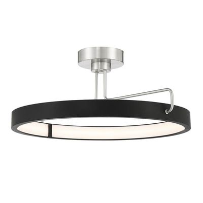 Contemporary Pemberton LED Pendant Satin Nickel and Black