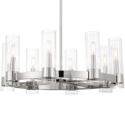 Modern Glam Clean and Modern Vernon Place 8-Light Chandelier Chrome Modern Glam Clean and Modern Vernon Place 8-Light Chandelier Chrome