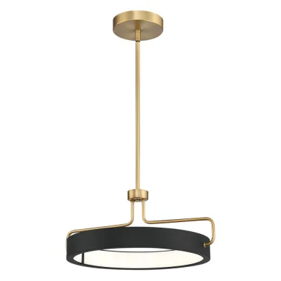 Contemporary Pemberton LED Pendant Antique Brass and Black