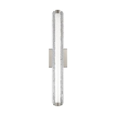 Modern/Contemporary Cutler LED Vanity 20W LED 2700K Satin Nickel with Clear Crackle Glass
