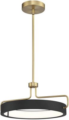 Contemporary Pemberton LED Pendant Antique Brass and Black