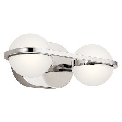 Mid Century Modern Brettin LED  2-Light Vanity Polished Nickel
