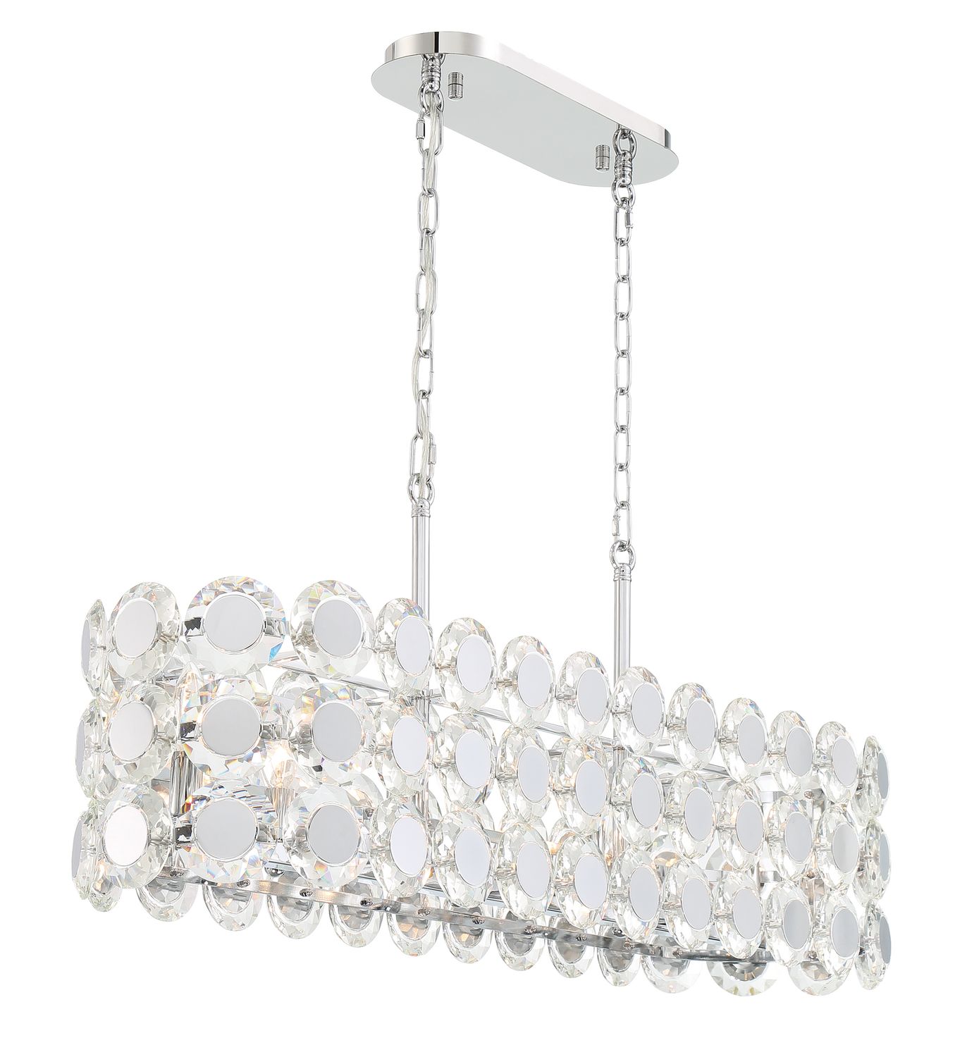 Perrene Linear 8-Light Chandelier Chrome