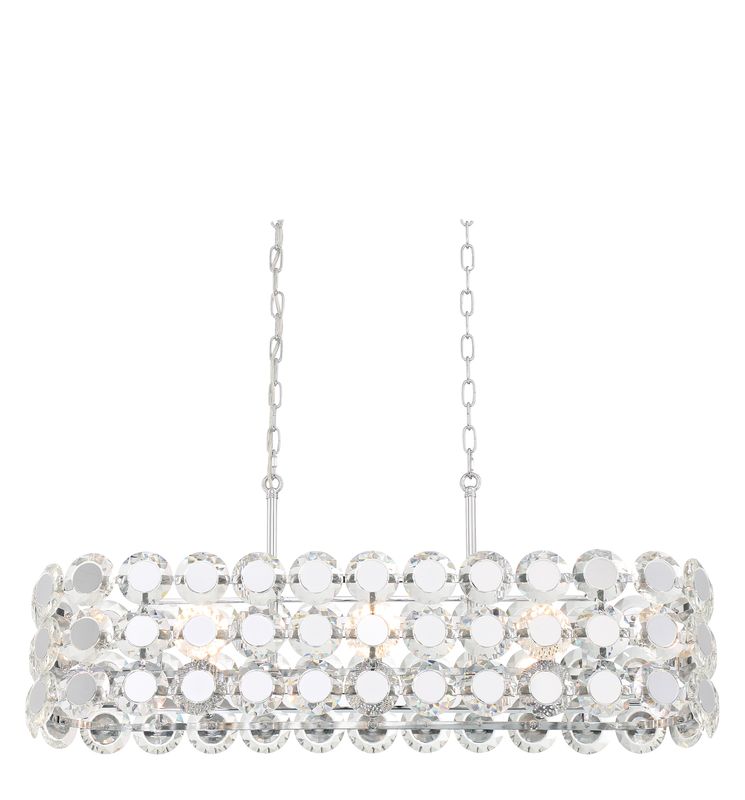 Perrene Linear 8-Light Chandelier Chrome