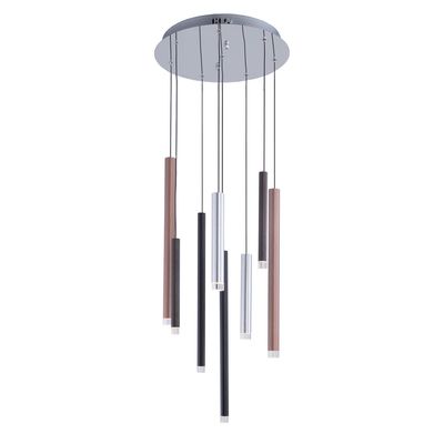 Galiano 8-Light LED Chandelier Black, Copper, Satin Aluminum Finishes