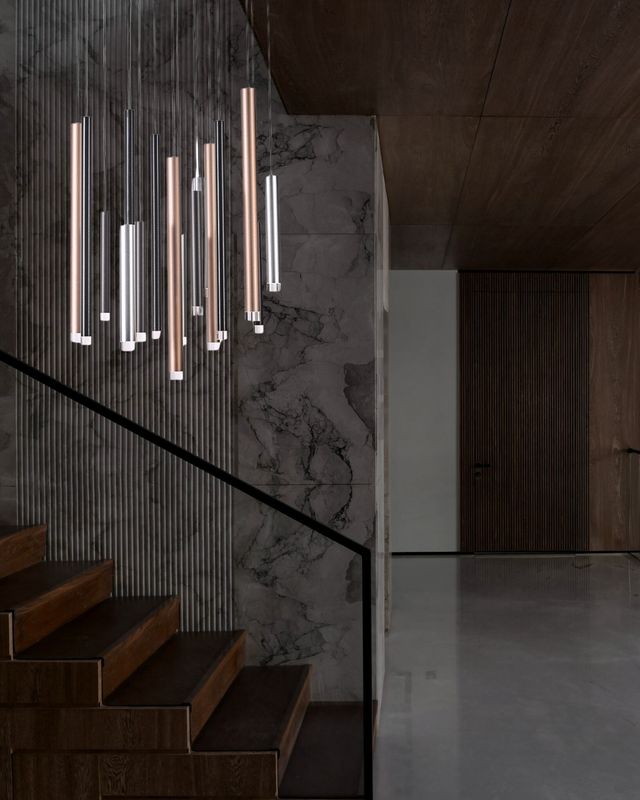 Galiano 15-Light LED Chandelier Black, Copper &amp; Satin Aluminum