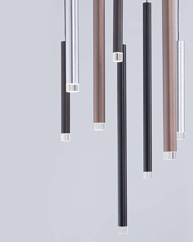 Galiano 8-Light LED Chandelier Black, Copper, Satin Aluminum Finishes