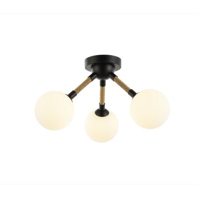 Capilano 3-Light Semi-Flush Black with Brushed Brass Capilano 3-Light Semi-Flush Black with Brushed Brass
