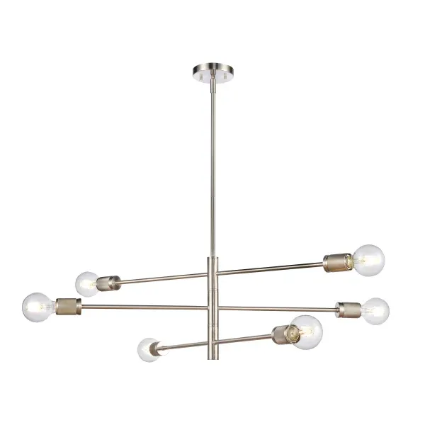 Module 6-Light Chandelier Satin Nickel