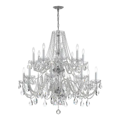 Traditional Crystal Collection 16-Light Chandelier Polished Chrome Traditional Crystal Collection 16-Light Chandelier Polished Chrome