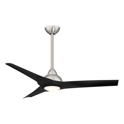 Trislander 52" LED Ceiling Fan Brushed Nickel with Coal