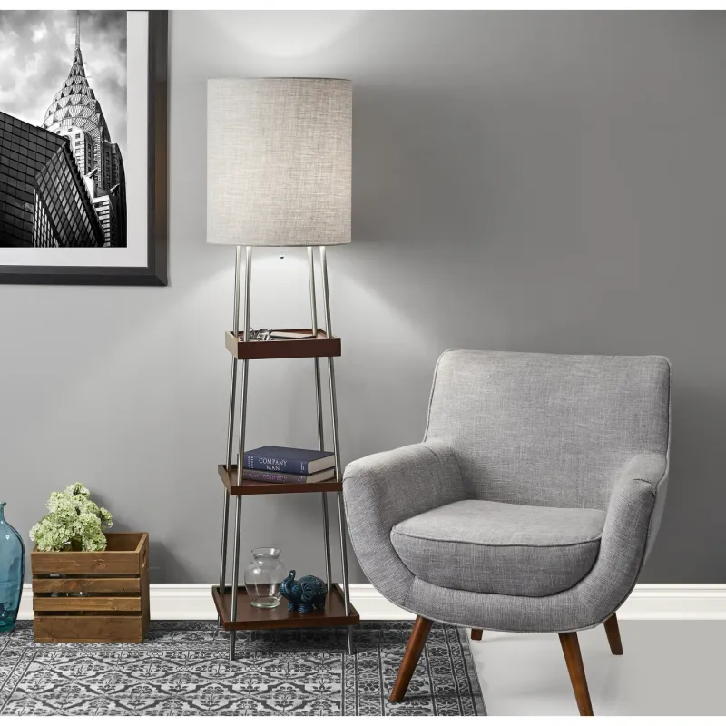 Henry Shelf Floor Lamp with Wireless Charging Station
