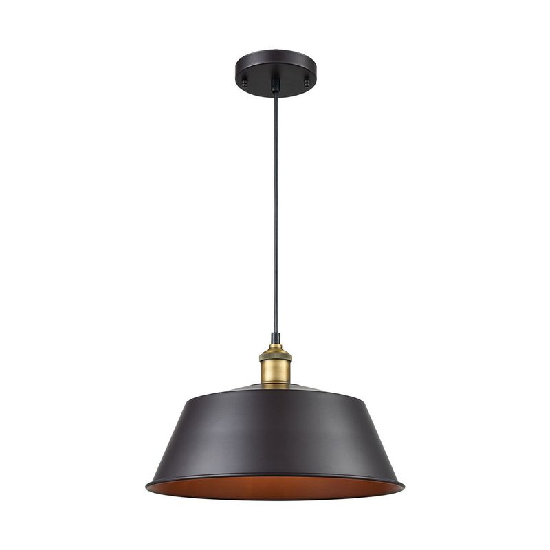 Growler 1-Light Pendant Rust and Antique Brass