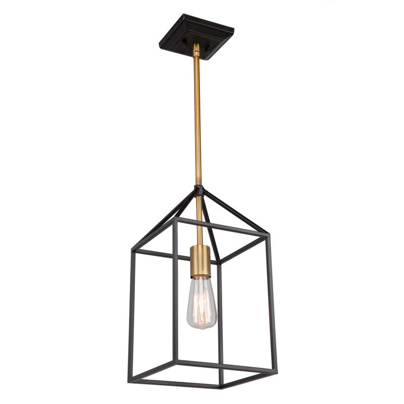 Twilight 1-Light Pendant Matte Black &amp; Harvest Brass