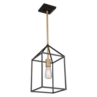 Twilight 1-Light Pendant Matte Black & Harvest Brass