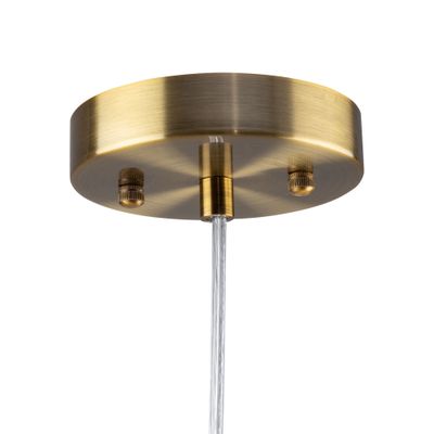 Sunnyvale LED Pendant Brushed Brass with Tea Stained Glass