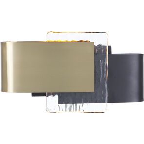 Harmony LED Wall Sconce Flat Black with Satin Brass