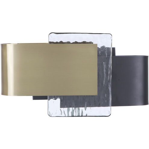 Harmony LED Wall Sconce Flat Black with Satin Brass