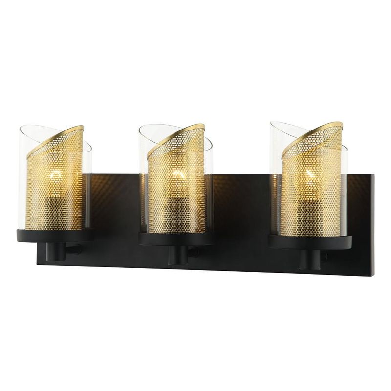 So Inclined 3-Light Vanity Black and Gold