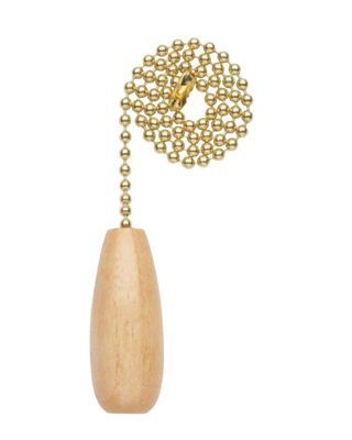 Wooden Pull Chain Polished Brass Wooden Pull Chain Polished Brass
