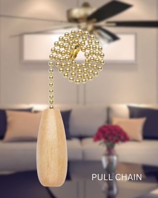 Wooden Pull Chain Polished Brass