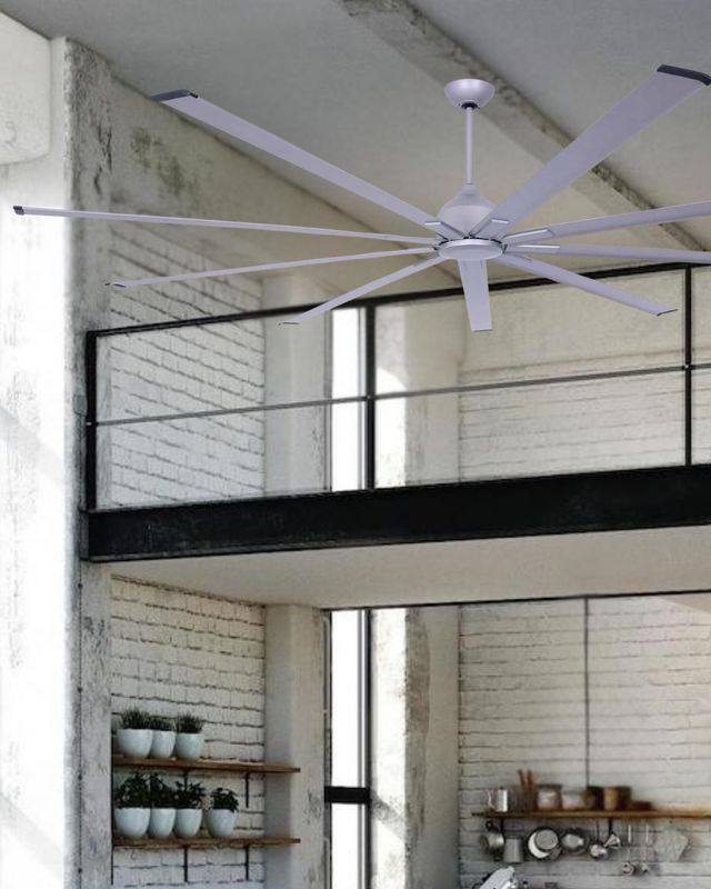 Industrial Evolution 88" Ceiling Fan Silver