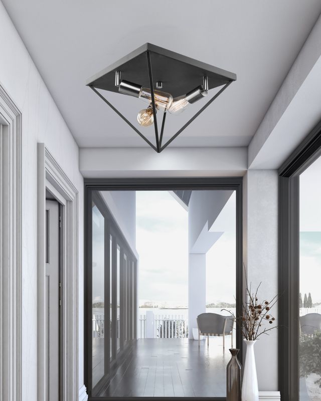 Artistry Flushmount Polished Nickel and Matte Black