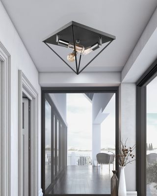 Artistry Flushmount Polished Nickel and Matte Black