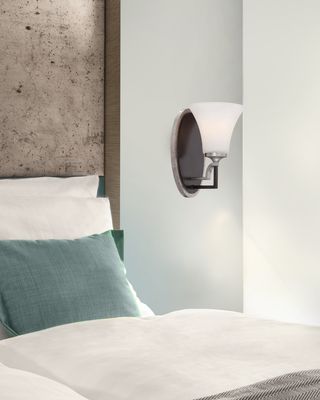 Astrapia 1-Light Wall Light Dark Rubbed Sienna With Aged Silver