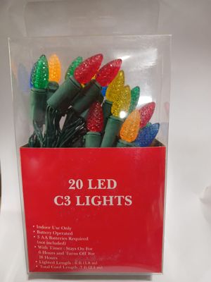 20 LED Battery Operated C3 Lights MultiColor