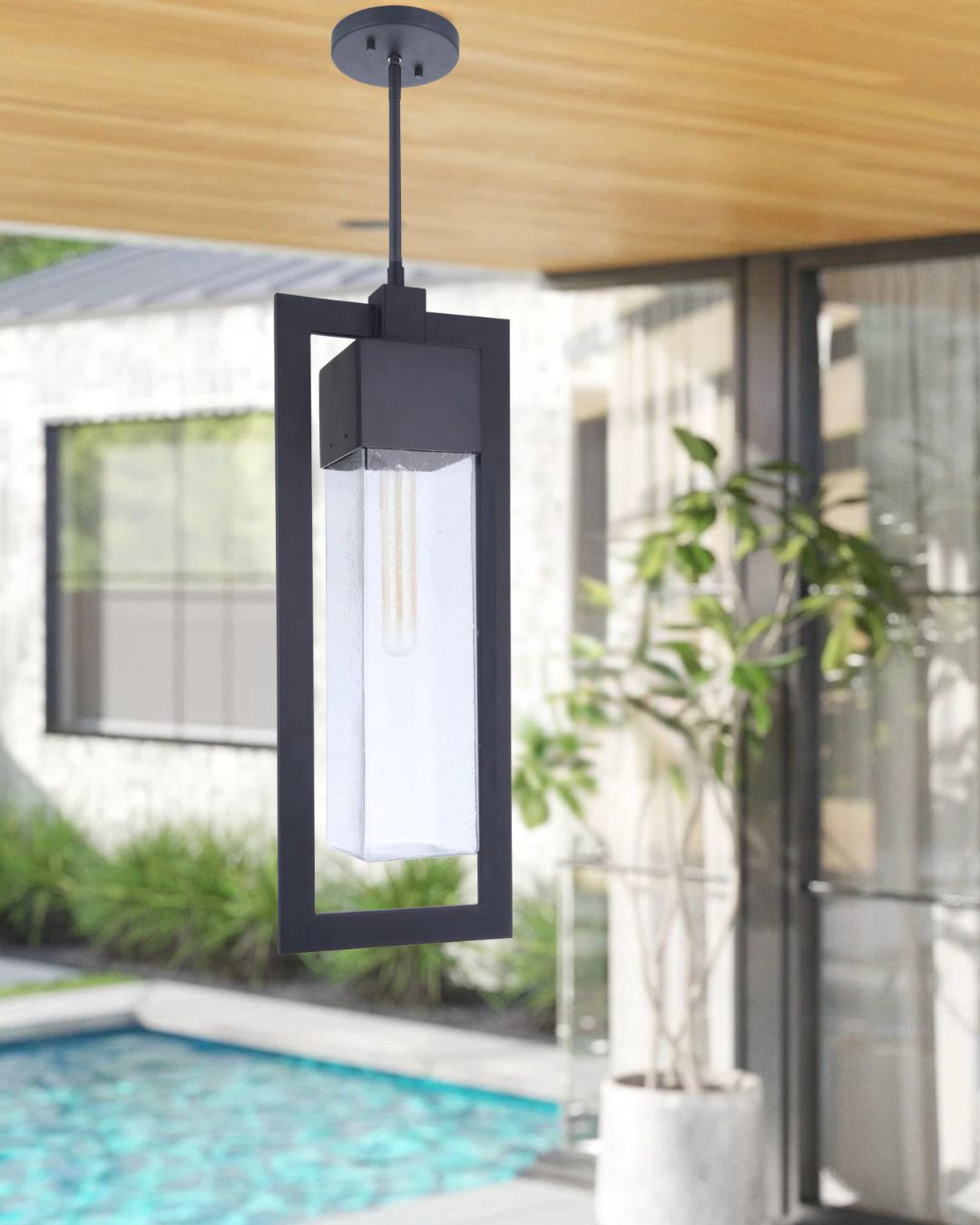 Perimeter 1-Light Outdoor Pendant in Midnight