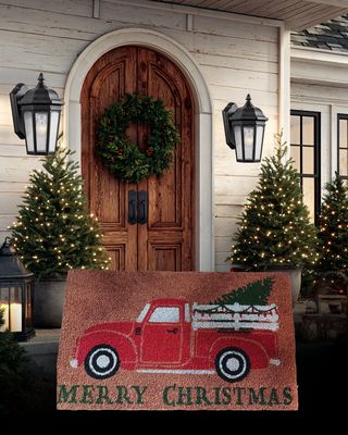 Merry Christmas Truck Doormat Merry Christmas Truck Doormat