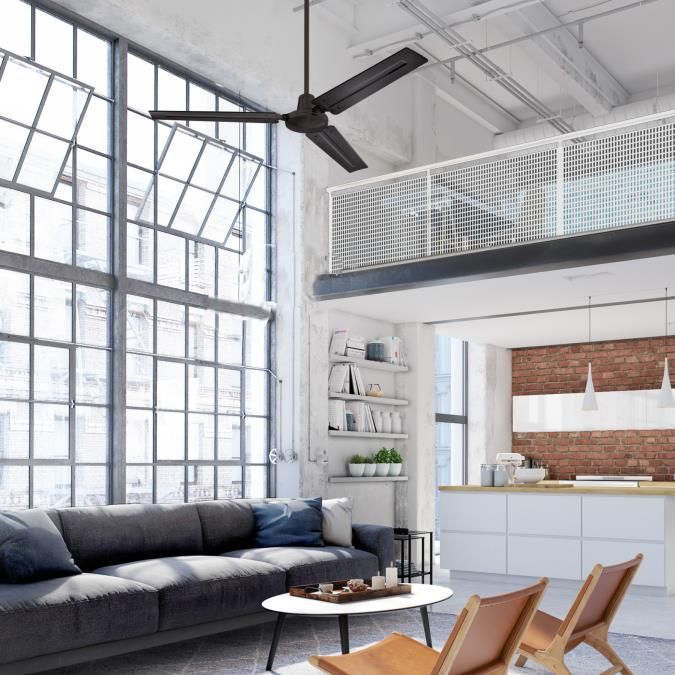 Rebel III 56" Modern Industrial Ceiling Fan Matte Black
