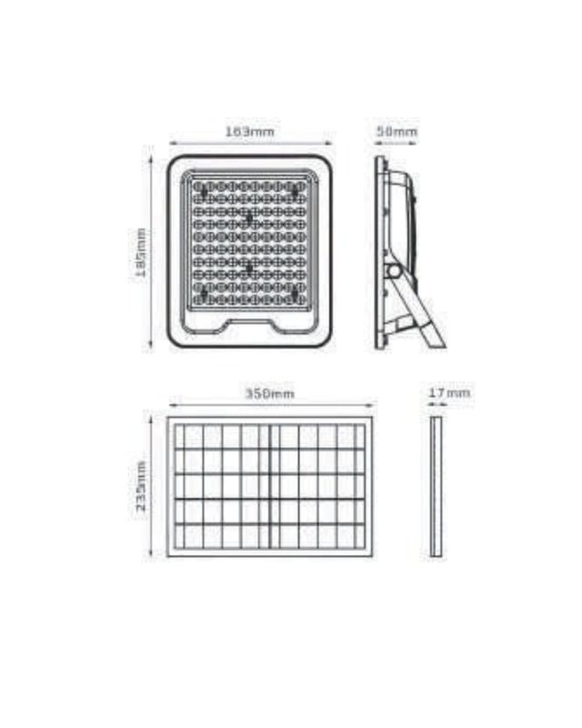 Solar LED Floodlight 6000K 4050 Lumens IP65