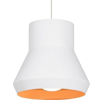 Contemporary Milo Pendant White/Orange Accent