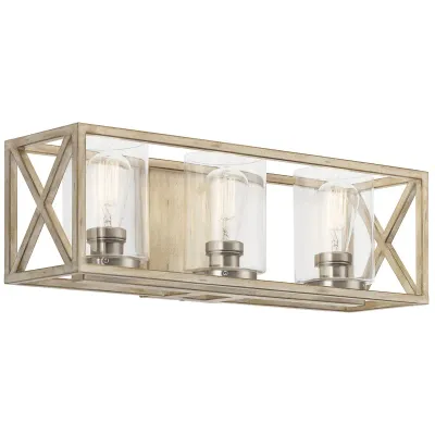 Moorgate 3-Light Vanity Distressed Antique White Moorgate 3-Light Vanity Distressed Antique White