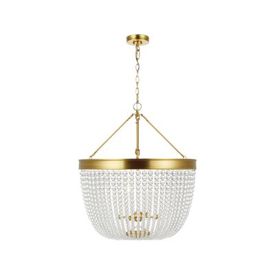 Summerhill 4-Light Modern Crystal Pendant Burnished Brass by Chapman & Myers