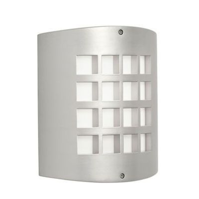 Eron Square Contemporary Outdoor 1-Light Wall Light Platinum with White Acrylic Glass