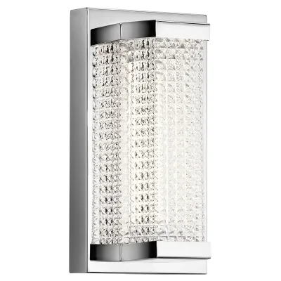Ammiras Modern Glam 10 Ammiras Modern Glam 10" LED Wall Sconce Chrome with Textured Glass