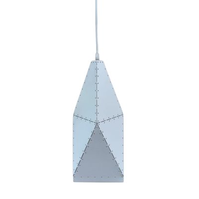 1-Light Rustic Chic Pendant Farmhouse White Metal