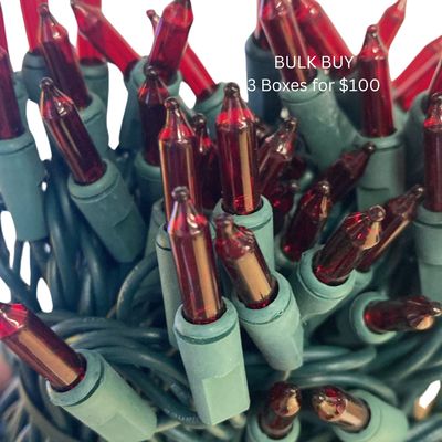 100 Christmas mini light indoor/outdoor string lights RED, Green Wire, 23 ft - Bulk Buy 3 boxes 100 Christmas mini light indoor/outdoor string lights RED, Green Wire, 23 ft - Bulk Buy 3 boxes