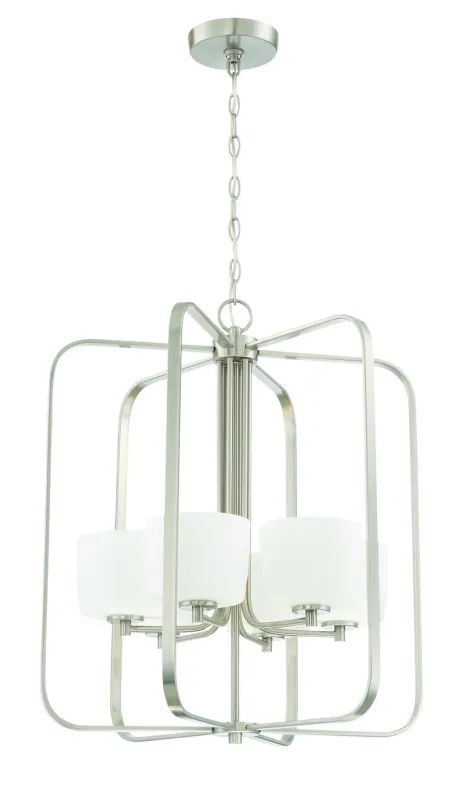 Clarendon Chandelier Brushed Polished Nickel
