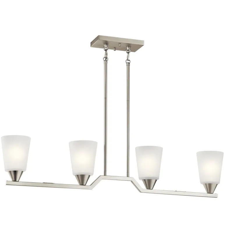 Clean and Modern Skagos 4-Light Chandelier Brushed Nickel