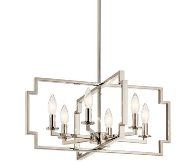 Downtown Deco Geometric 6 Light 22 Downtown Deco Geometric 6 Light 22" Wide Chandelier Polished Nickel