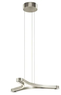Contemporary LED Hanging Pendant Chandelier in Satin Nickel Finish